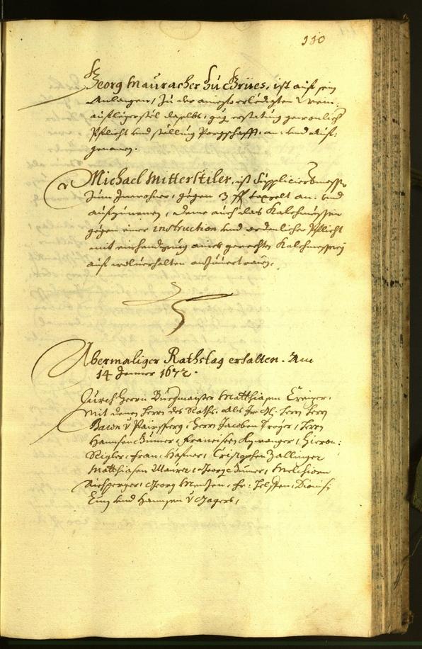 Stadtarchiv Bozen - BOhisto Ratsprotokoll 1672 