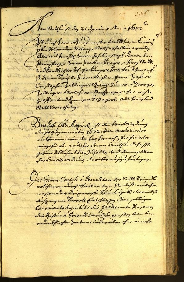 Stadtarchiv Bozen - BOhisto Ratsprotokoll 1672 