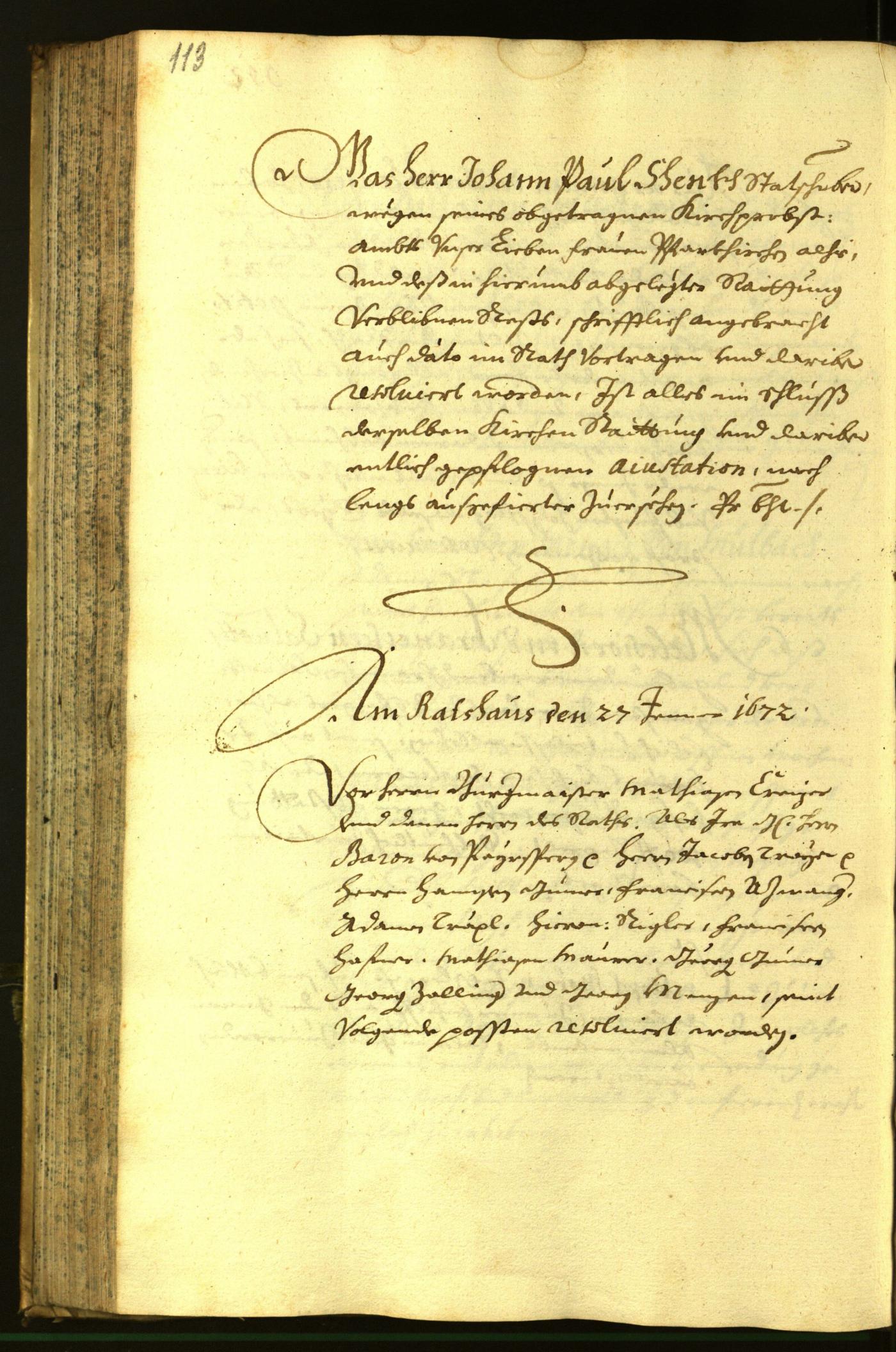 Stadtarchiv Bozen - BOhisto Ratsprotokoll 1672 