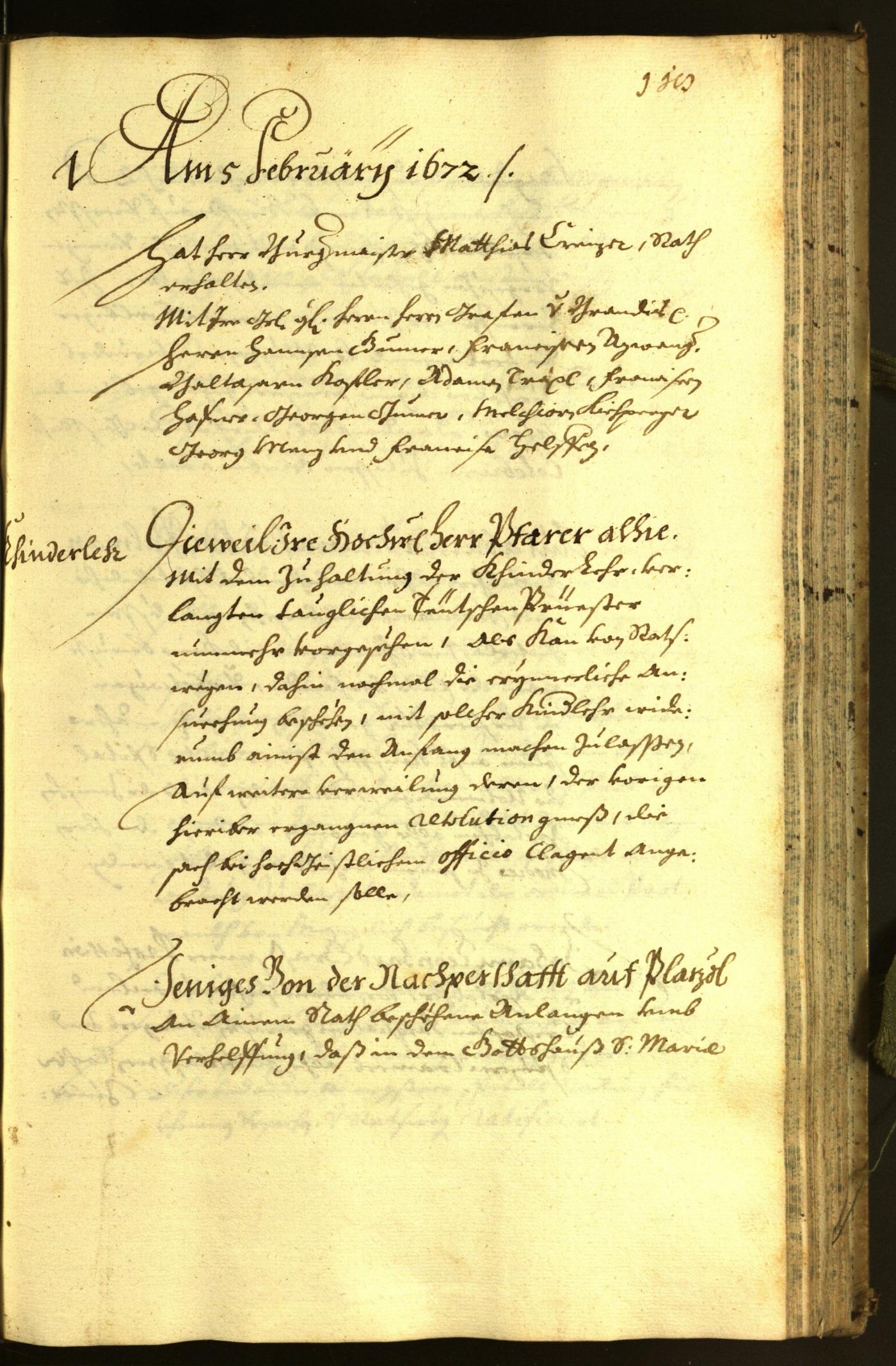 Stadtarchiv Bozen - BOhisto Ratsprotokoll 1672 