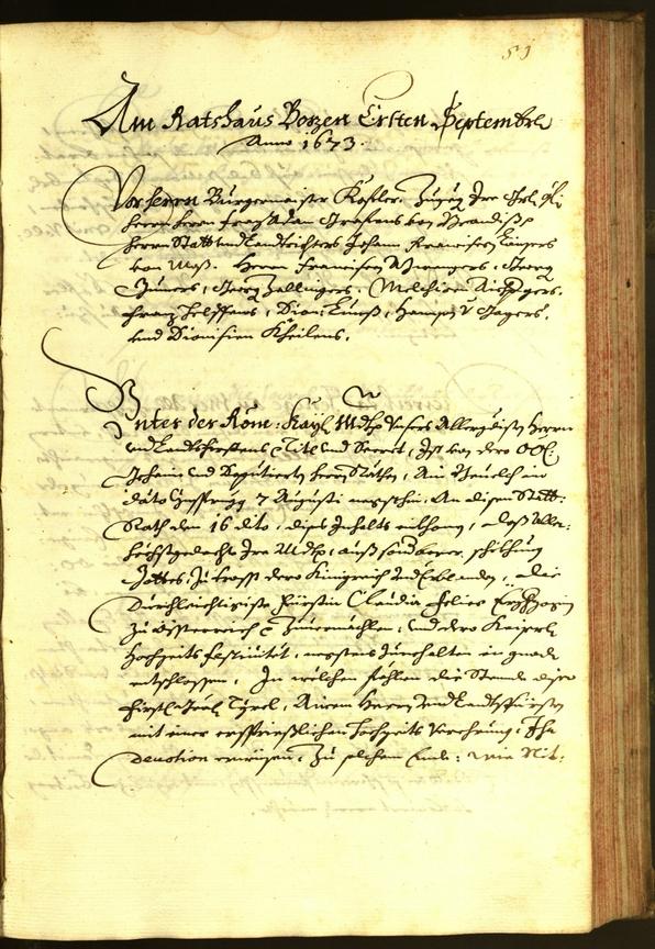 Archivio Storico della Città di Bolzano - BOhisto protocollo consiliare 1673 