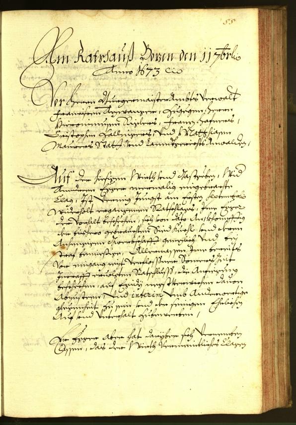 Stadtarchiv Bozen - BOhisto Ratsprotokoll 1673 