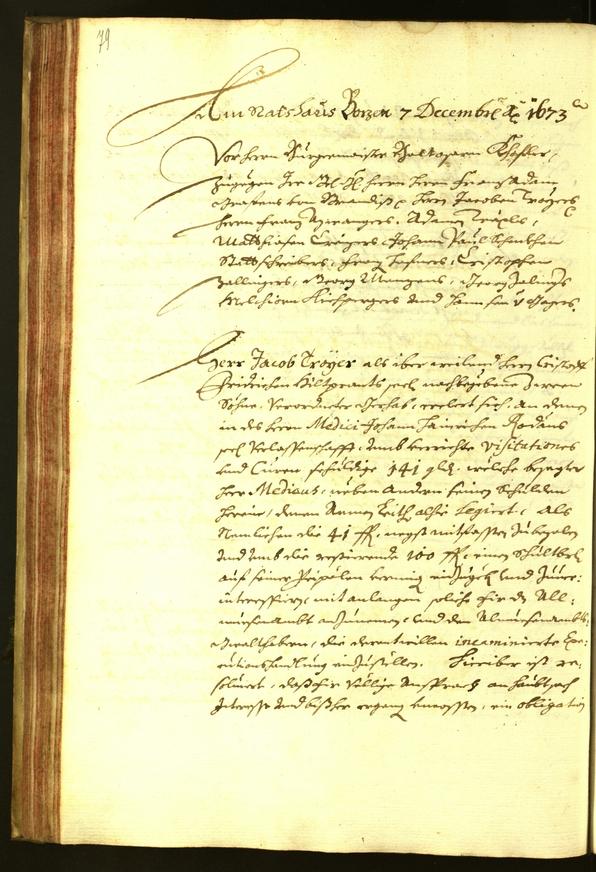 Stadtarchiv Bozen - BOhisto Ratsprotokoll 1673 