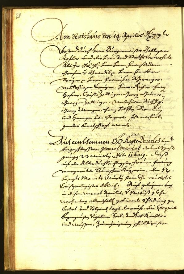 Stadtarchiv Bozen - BOhisto Ratsprotokoll 1673 