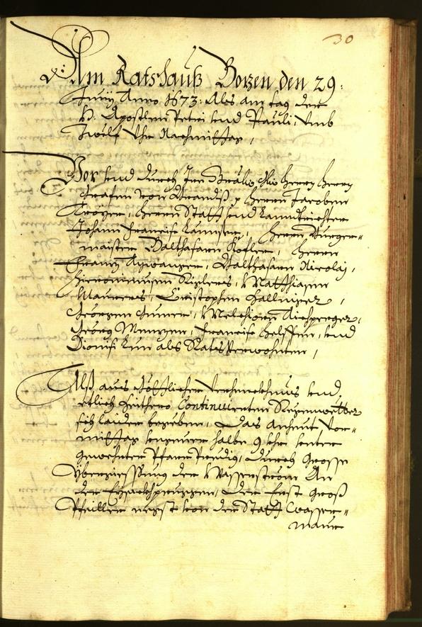 Civic Archives of Bozen-Bolzano - BOhisto Minutes of the council 1673 