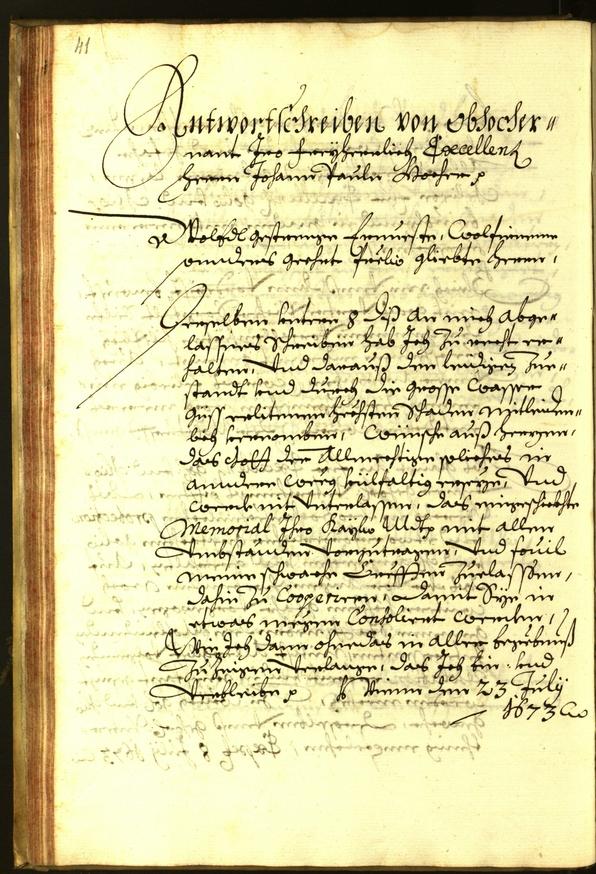 Stadtarchiv Bozen - BOhisto Ratsprotokoll 1673 