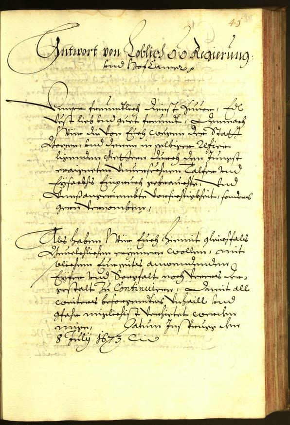 Civic Archives of Bozen-Bolzano - BOhisto Minutes of the council 1673 