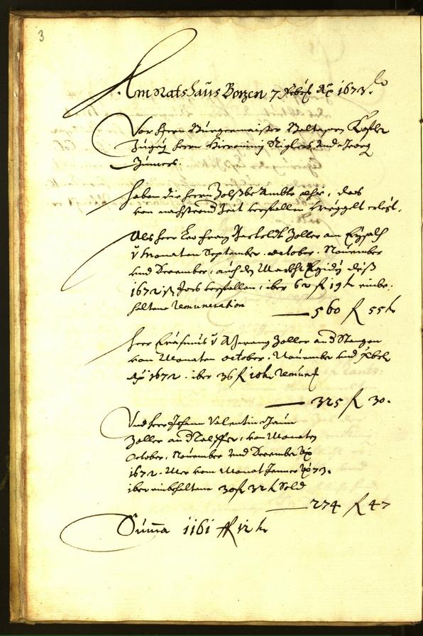 Stadtarchiv Bozen - BOhisto Ratsprotokoll 1673 