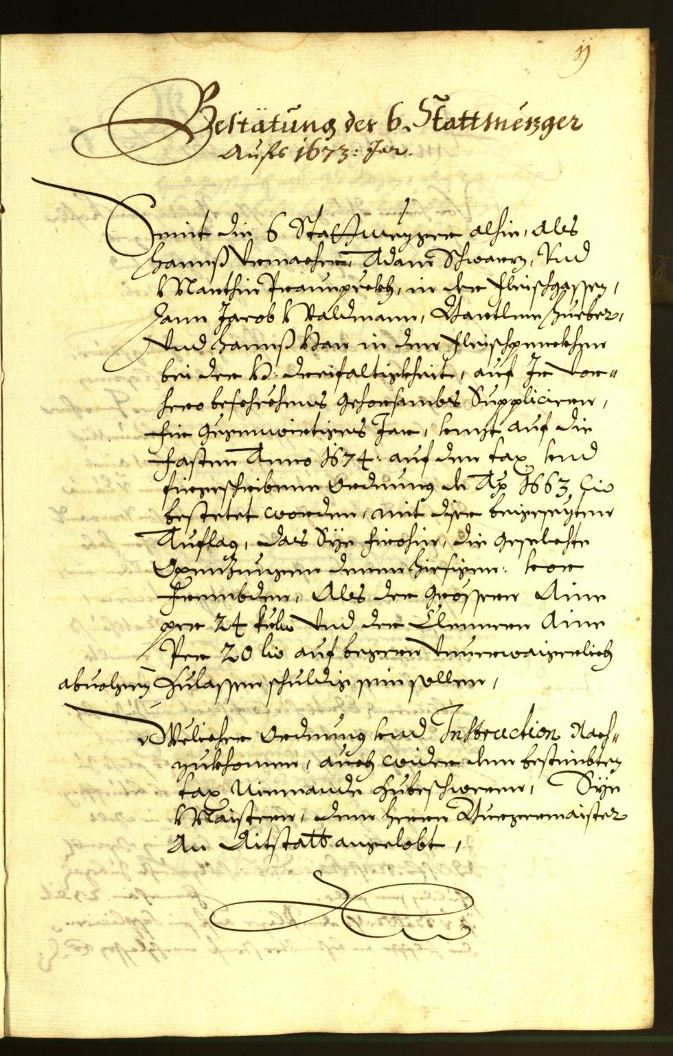 Stadtarchiv Bozen - BOhisto Ratsprotokoll 1673 