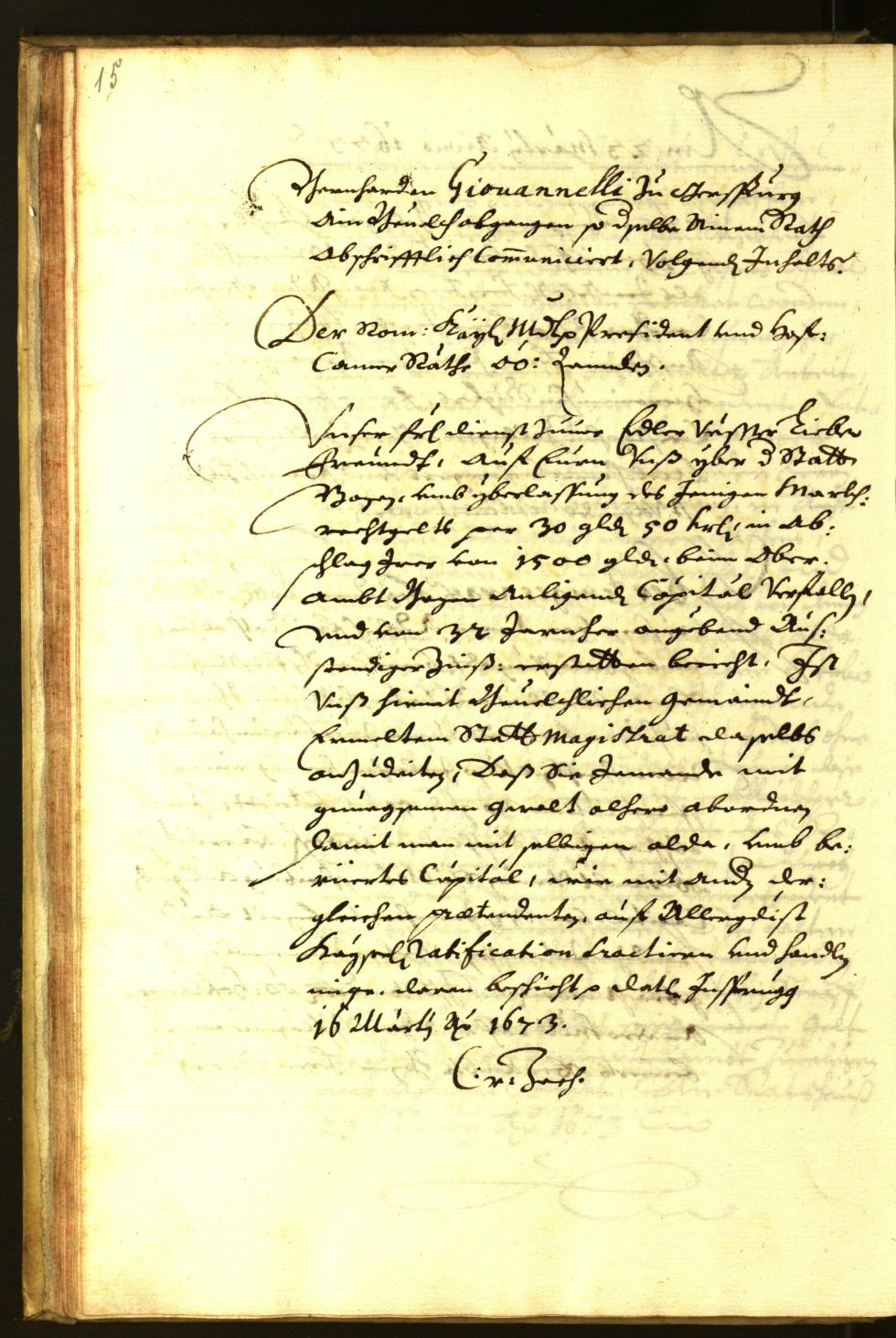 Stadtarchiv Bozen - BOhisto Ratsprotokoll 1673 