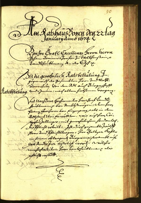 Stadtarchiv Bozen - BOhisto Ratsprotokoll 1674 