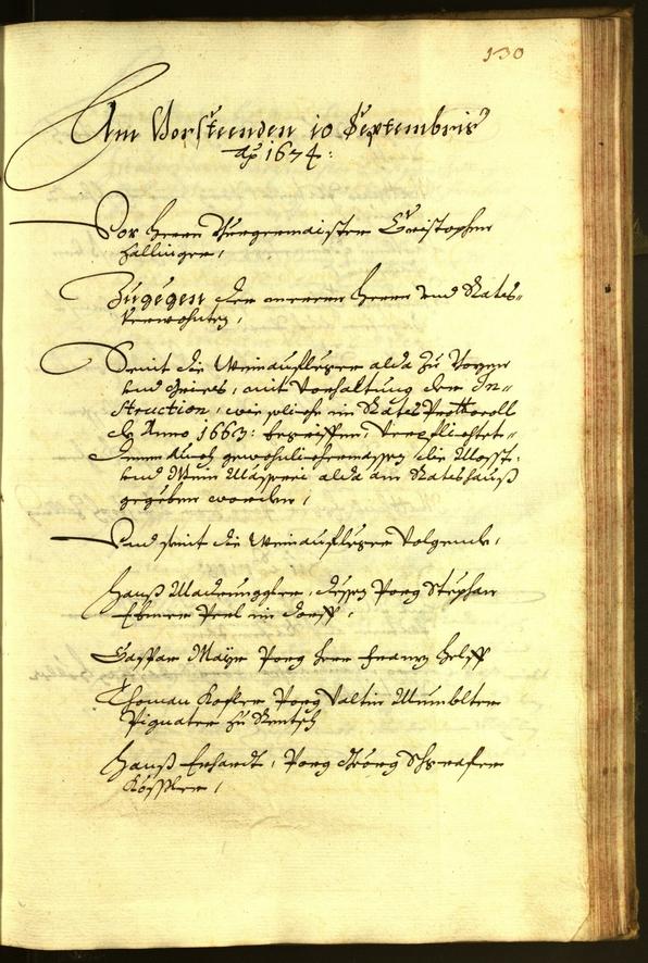 Stadtarchiv Bozen - BOhisto Ratsprotokoll 1674 