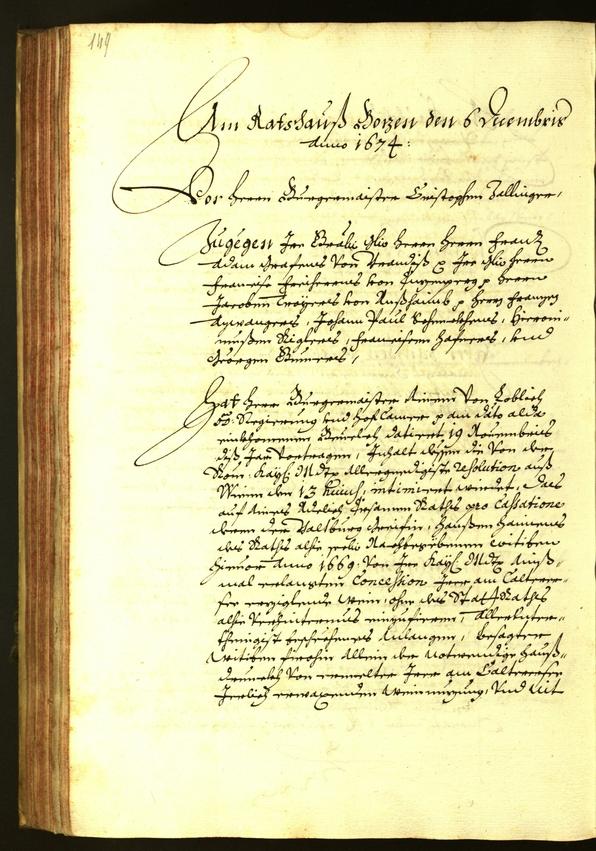 Civic Archives of Bozen-Bolzano - BOhisto Minutes of the council 1674 