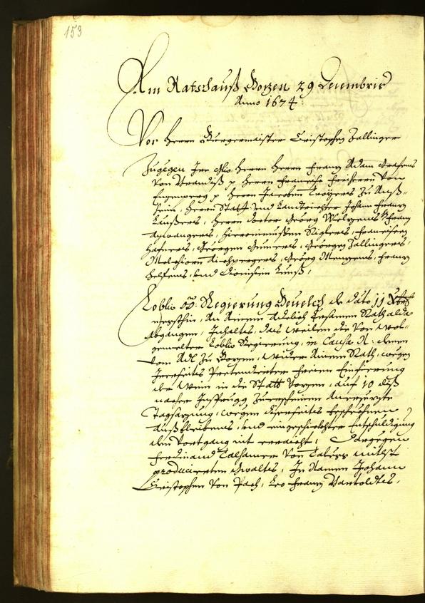 Stadtarchiv Bozen - BOhisto Ratsprotokoll 1674 