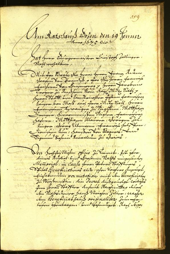 Stadtarchiv Bozen - BOhisto Ratsprotokoll 1674 