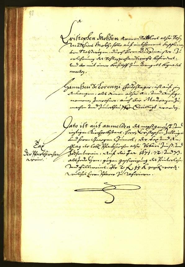 Stadtarchiv Bozen - BOhisto Ratsprotokoll 1674 