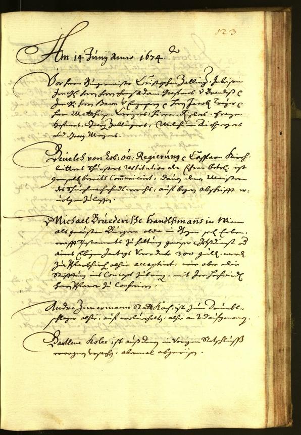 Stadtarchiv Bozen - BOhisto Ratsprotokoll 1674 