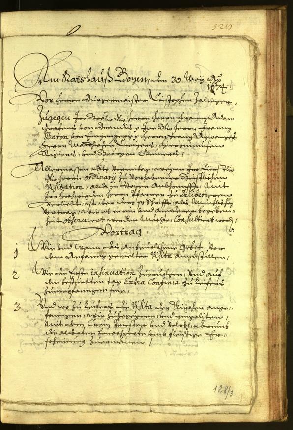 Stadtarchiv Bozen - BOhisto Ratsprotokoll 1674 