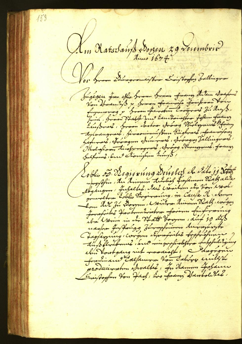 Civic Archives of Bozen-Bolzano - BOhisto Minutes of the council 1674 