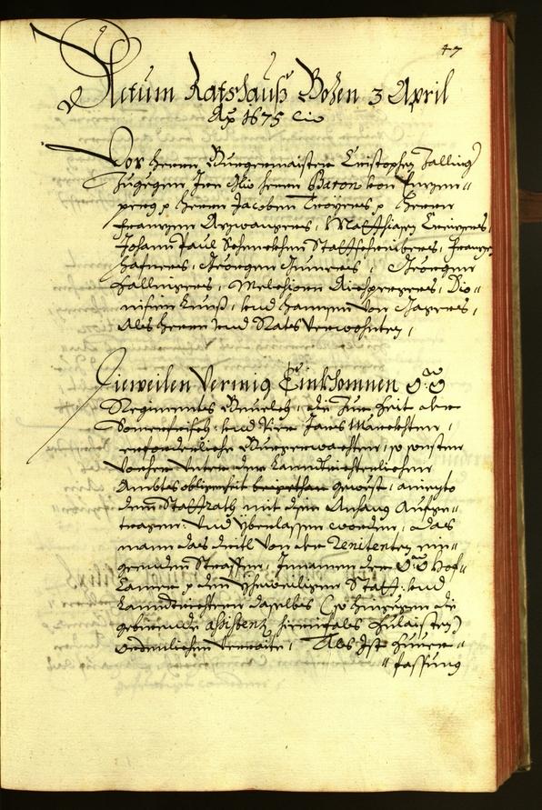 Civic Archives of Bozen-Bolzano - BOhisto Minutes of the council 1675 