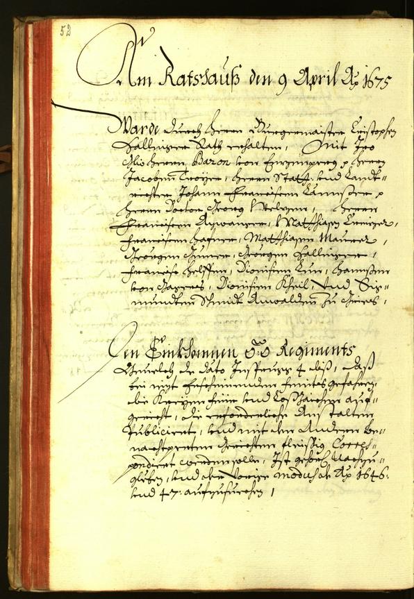 Stadtarchiv Bozen - BOhisto Ratsprotokoll 1675 