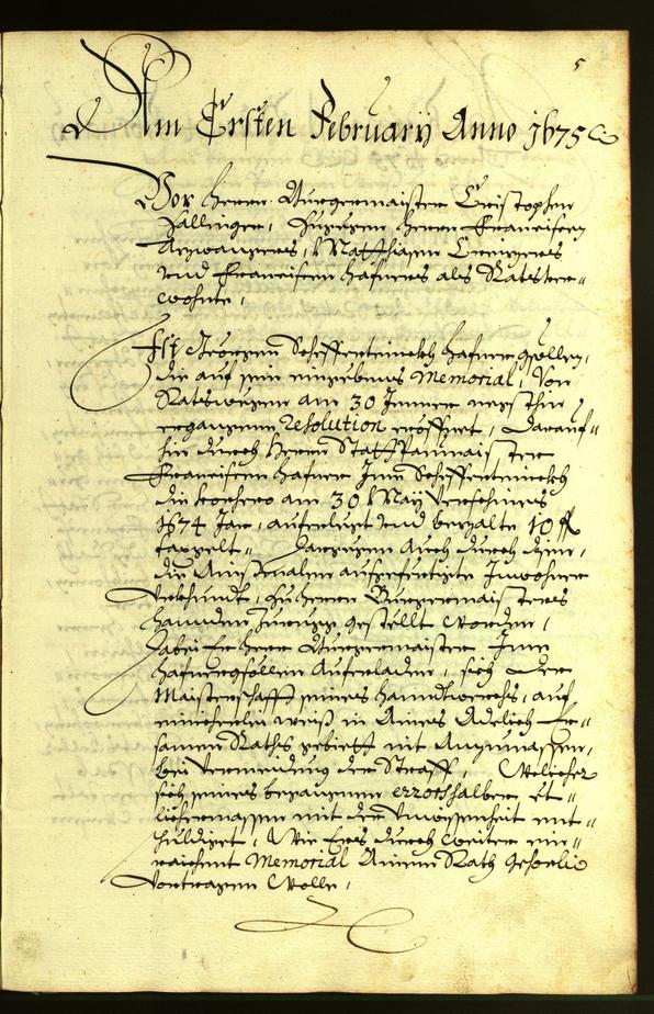 Stadtarchiv Bozen - BOhisto Ratsprotokoll 1675 