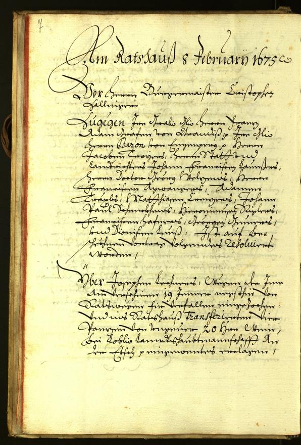 Stadtarchiv Bozen - BOhisto Ratsprotokoll 1675 