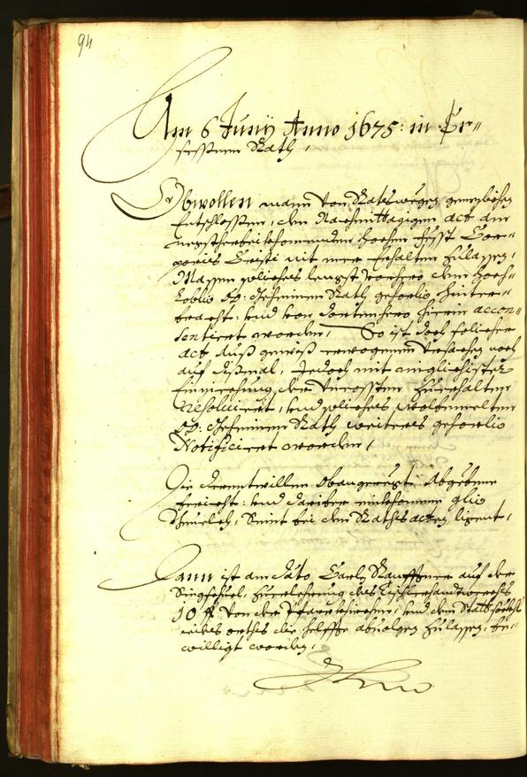 Stadtarchiv Bozen - BOhisto Ratsprotokoll 1675 