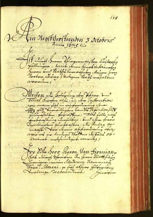 Stadtarchiv Bozen - BOhisto Ratsprotokoll 1675 