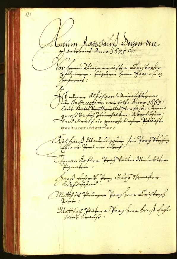 Civic Archives of Bozen-Bolzano - BOhisto Minutes of the council 1675 