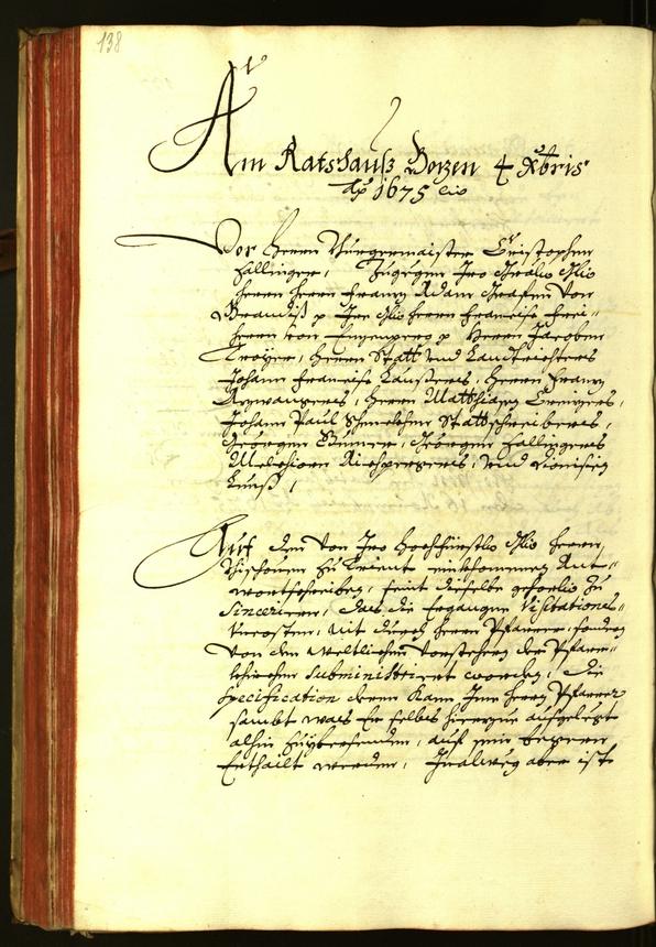 Stadtarchiv Bozen - BOhisto Ratsprotokoll 1675 