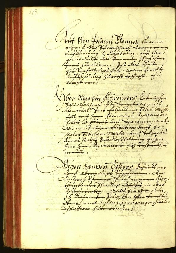 Stadtarchiv Bozen - BOhisto Ratsprotokoll 1675 