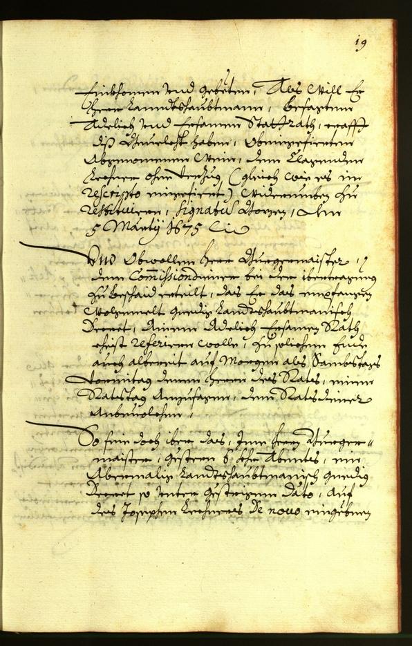 Stadtarchiv Bozen - BOhisto Ratsprotokoll 1675 