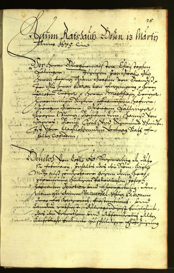 Civic Archives of Bozen-Bolzano - BOhisto Minutes of the council 1675 