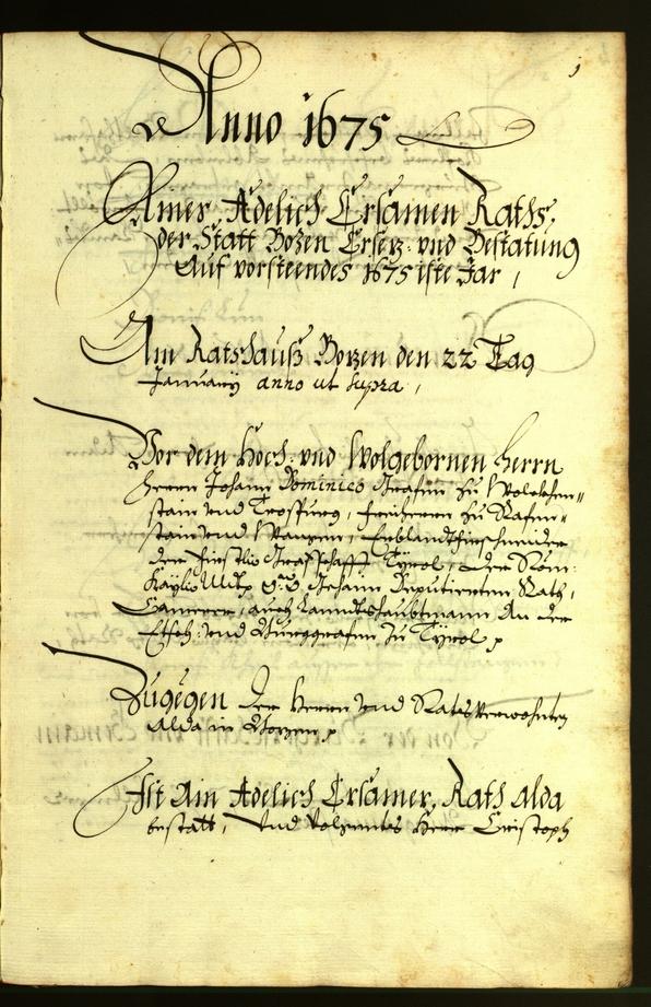 Civic Archives of Bozen-Bolzano - BOhisto Minutes of the council 1675 