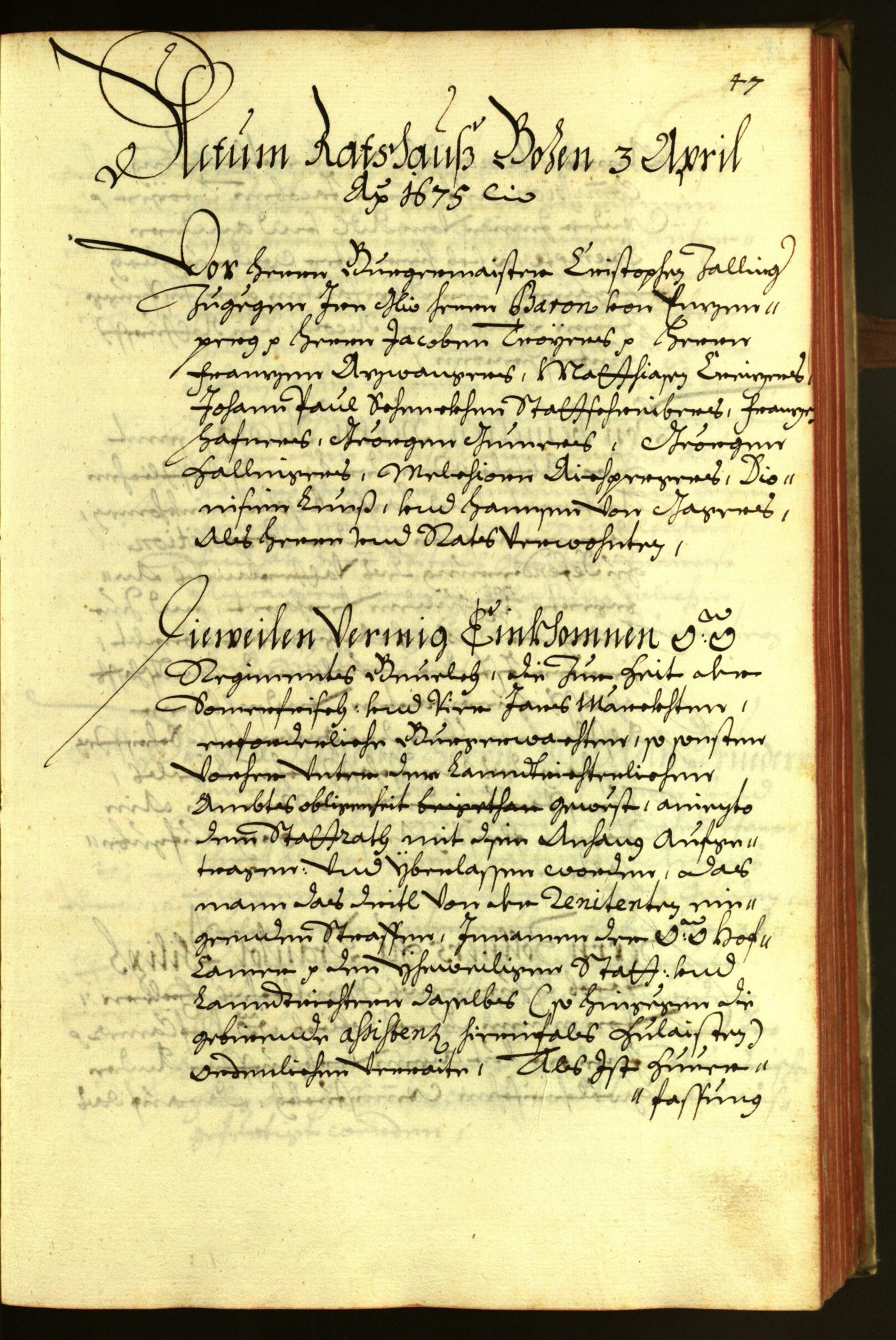 Archivio Storico della Città di Bolzano - BOhisto protocollo consiliare 1675 