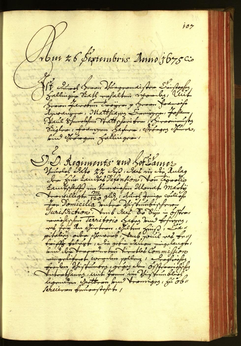 Stadtarchiv Bozen - BOhisto Ratsprotokoll 1675 