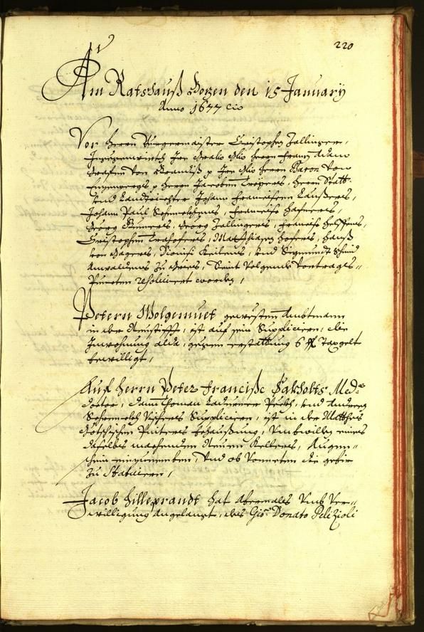 Stadtarchiv Bozen - BOhisto Ratsprotokoll 1676 