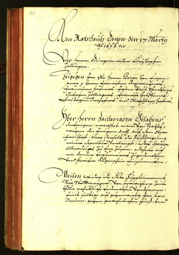 Stadtarchiv Bozen - BOhisto Ratsprotokoll 1676 