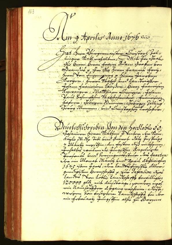 Stadtarchiv Bozen - BOhisto Ratsprotokoll 1676 