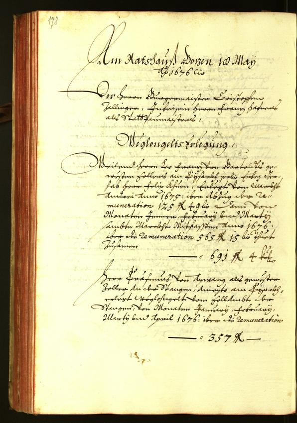 Stadtarchiv Bozen - BOhisto Ratsprotokoll 1676 