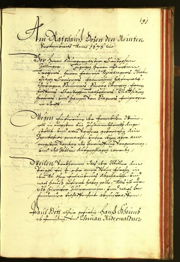 Civic Archives of Bozen-Bolzano - BOhisto Minutes of the council 1676 