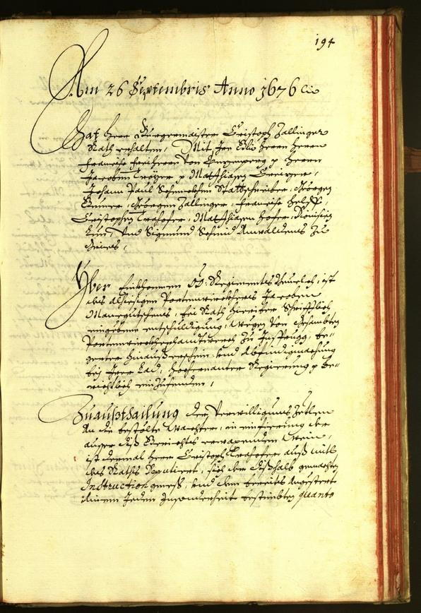 Stadtarchiv Bozen - BOhisto Ratsprotokoll 1676 