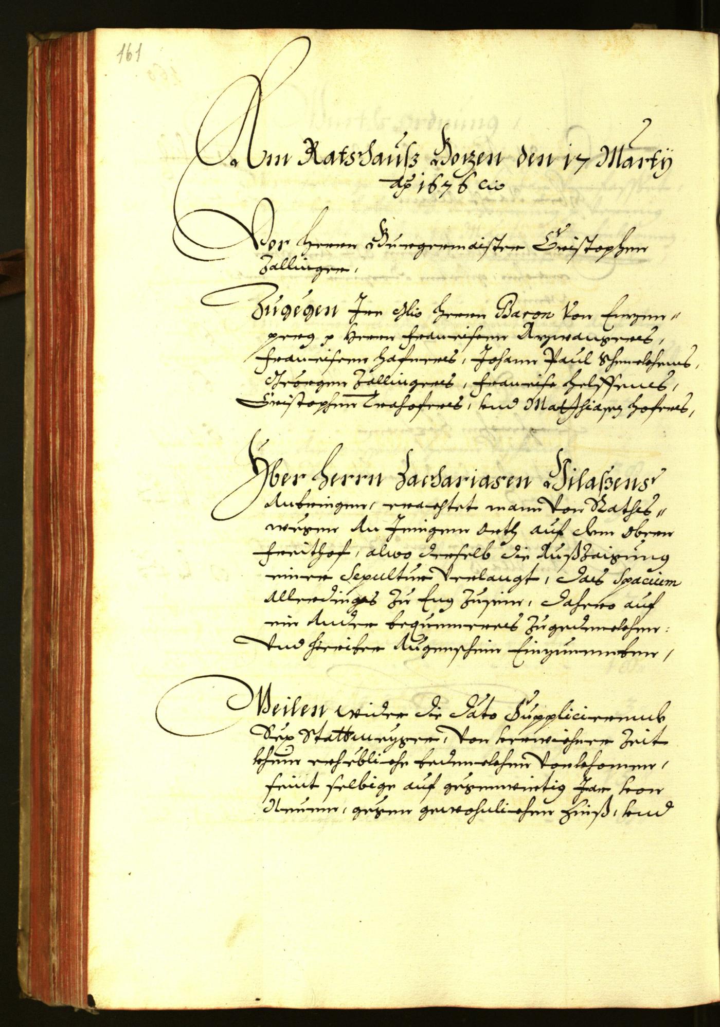 Stadtarchiv Bozen - BOhisto Ratsprotokoll 1676 