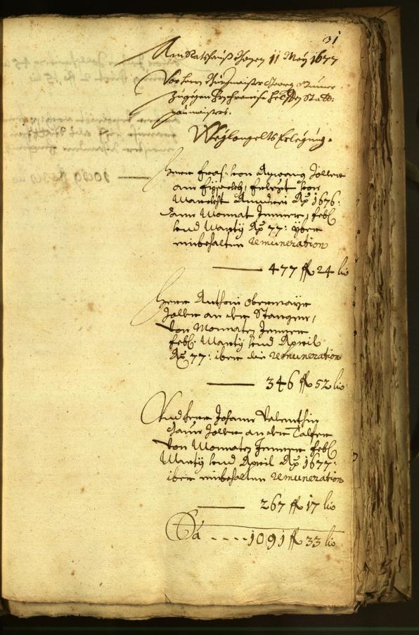 Stadtarchiv Bozen - BOhisto Ratsprotokoll 1677 