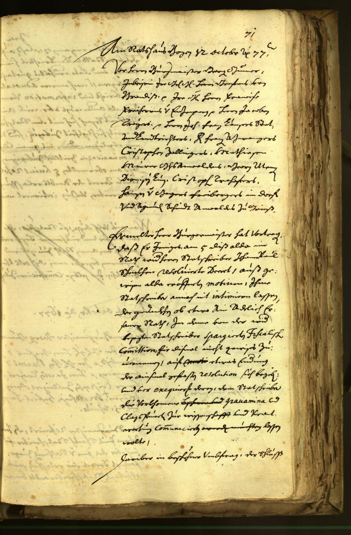 Stadtarchiv Bozen - BOhisto Ratsprotokoll 1677 