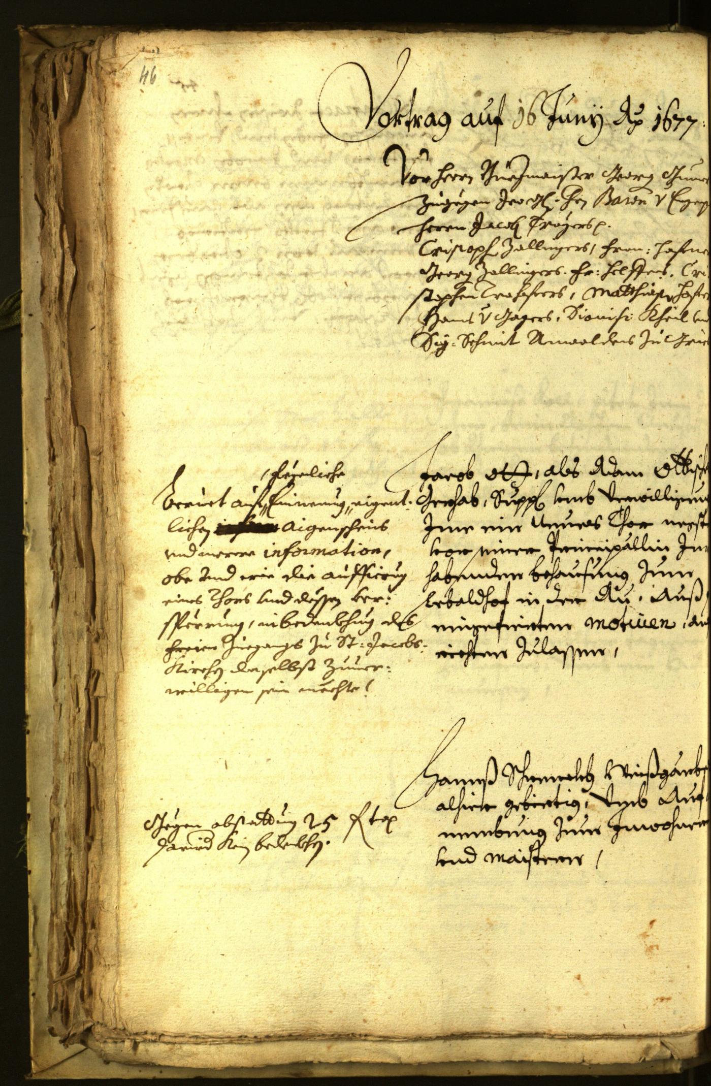 Stadtarchiv Bozen - BOhisto Ratsprotokoll 1677 