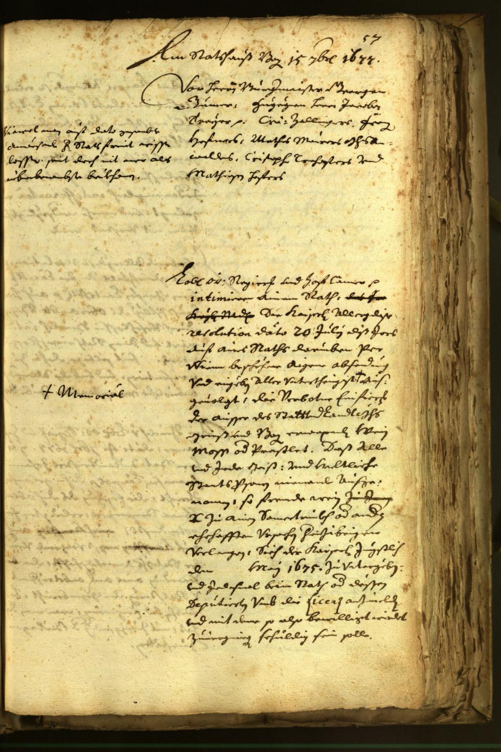 Stadtarchiv Bozen - BOhisto Ratsprotokoll 1677 