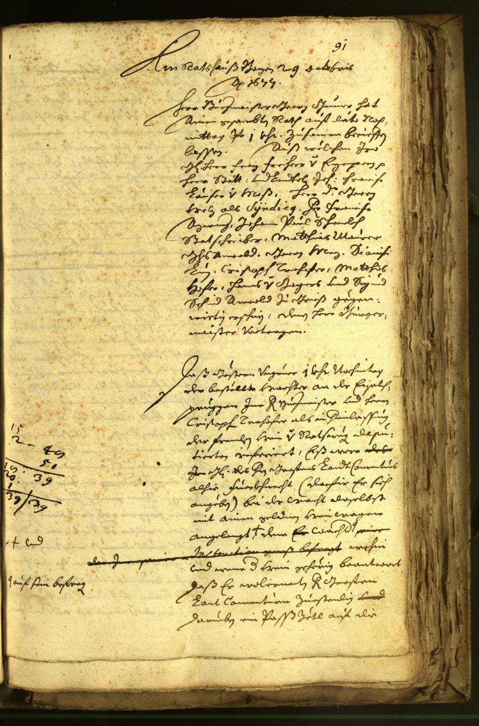 Stadtarchiv Bozen - BOhisto Ratsprotokoll 1677 