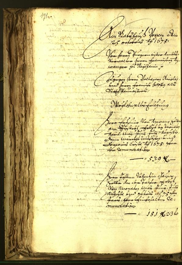 Stadtarchiv Bozen - BOhisto Ratsprotokoll 1678 